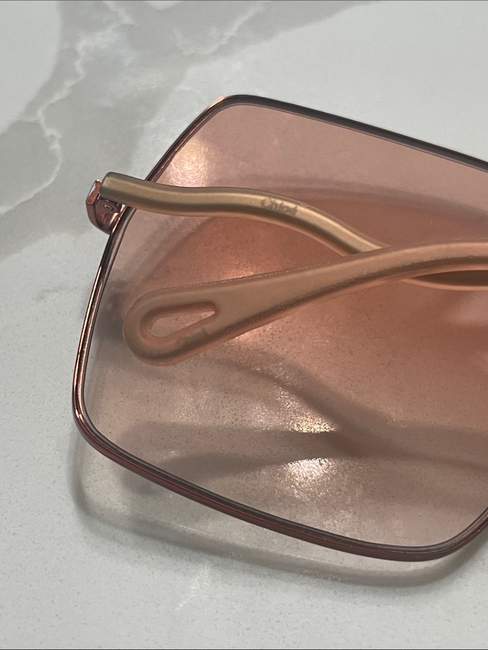 Chloé Pink Gradient Oversized Square Sunglasses - Picture 10 of 10